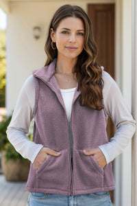 Zip Up Vest Coat with Pockets (multiple color options)