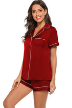 Load image into Gallery viewer, Printed Button Up Short Sleeve Top and Shorts Lounge Set  (multiple color/print options)
