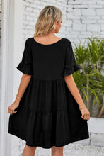 Load image into Gallery viewer, Mandy V-Neck Flounce Sleeve Tiered Dress (multiple color options)
