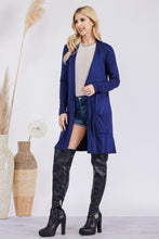 Load image into Gallery viewer, Open Front Cardigan with Pockets in Navy
