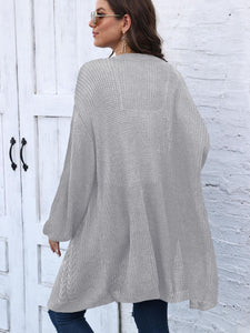 Cable-Knit Open Front Long Sleeve Cardigan (multiple color options)