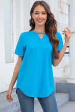 Load image into Gallery viewer, Cutout V-Neck Short Sleeve Top (multiple color options)
