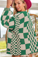 Load image into Gallery viewer, Checkered Open Front Long Sleeve Cardigan (multiple color options)
