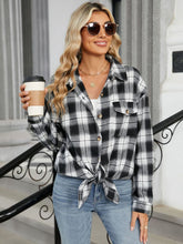 Load image into Gallery viewer, Plaid Collared Neck Long Sleeve Shirt (multiple color options)
