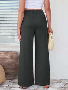 Elastic Waist Wide Leg Pants (multiple color options)