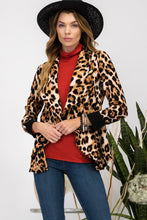 Load image into Gallery viewer, Leopard Open Front Long Sleeve Blazer
