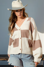 Load image into Gallery viewer, Checkered Dropped Shoulder Cardigan (2 color options)
