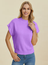 Load image into Gallery viewer, Mock Neck Short Sleeve Sweater (multiple color options)
