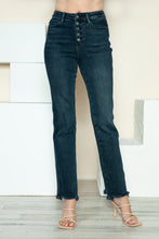 Load image into Gallery viewer, Judy Blue Button Fly Hem Destroy Straight Jeans
