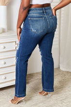 Load image into Gallery viewer, Judy Blue Mid Rise Hand Sand &amp; Destroy Bootcut Jeans
