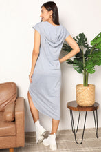 Load image into Gallery viewer, Cozy &amp; Chic Short Sleeve Front Slit Hooded Dress
