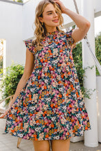 Load image into Gallery viewer, Floral Ruffled Cap Sleeve Mini Dress
