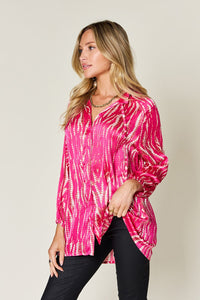 Printed Button Up Long Sleeve Shirt (multiple color options)