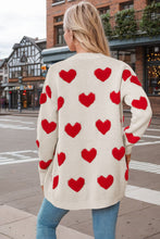 Load image into Gallery viewer, Heart Button Down Long Sleeve Cardigan (multiple color options)
