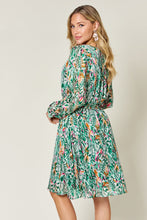 Load image into Gallery viewer, Printed Drawstring Waist Long Sleeve Dress (2 color options)
