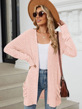 Load image into Gallery viewer, Pocketed Open Front Long Sleeve Cardigan (multiple color options)
