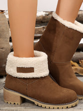 Load image into Gallery viewer, Thermal Fuzzy Block Heel Boots (multiple color options)
