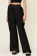 Load image into Gallery viewer, Texture Drawstring Wide Leg Pants (multiple color options)
