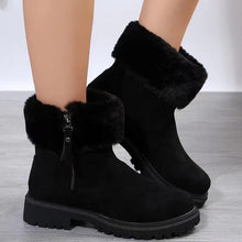 Load image into Gallery viewer, Suede Faux Fur Boots with Side Zipper (multiple color options)
