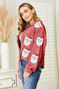 Santa Sequin Raw Hem Jacket (multiple color options)