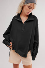 Load image into Gallery viewer, Exposed Seam Side Slit Long Sleeve Sweatshirt (multiple color options)
