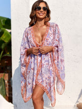 Load image into Gallery viewer, Printed Plunge One-Piece Swimwear and Cover-Up Set (multiple color options)
