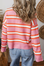 Load image into Gallery viewer, Striped Button Up Long Sleeve Cardigan
