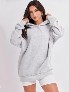 Dropped Shoulder Long Sleeve Hoodie (multiple color options)