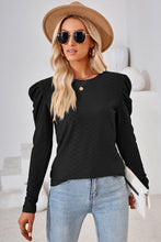 Load image into Gallery viewer, Round Neck Puff Sleeve Top (multiple color options)
