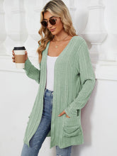 Load image into Gallery viewer, Pocketed Open Front Long Sleeve Cardigan (multiple color options)
