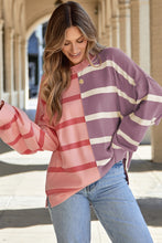 Load image into Gallery viewer, Striped Round Neck Long Sleeve Knit Top (multiple color options)
