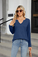 Load image into Gallery viewer, Notched Long Sleeve Top (multiple color options)
