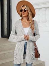 Load image into Gallery viewer, Pocketed Open Front Long Sleeve Cardigan (multiple color options)
