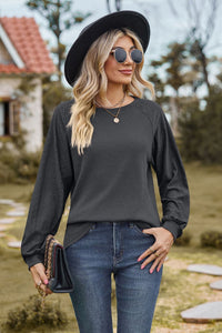 Round Neck Raglan Sleeve Top (multiple color options)