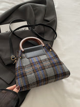 Load image into Gallery viewer, Contrast Plaid Trapezoid Shape Crossbody Bag (multiple color options)
