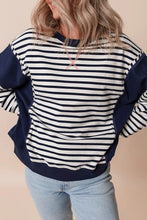 Load image into Gallery viewer, Striped Round Neck Long Sleeve Sweatshirt
