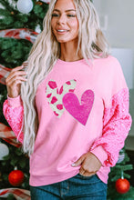 Load image into Gallery viewer, Valentine’s Day Sequin Heart Long Sleeve Sweatshirt
