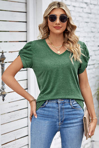 Twist 'n Chill V-Neck Short Sleeve Top (multiple color options)