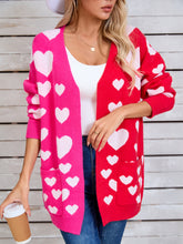 Load image into Gallery viewer, Heart Open Front Long Sleeve Cardigan (multiple color options)
