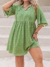 Load image into Gallery viewer, Tied Tassel Half Sleeve Mini Dress
