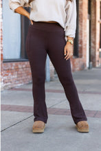 Load image into Gallery viewer, The Brandy - Brown Flare Leggings WITH POCKETS - Luxe by Julia Rose®
