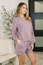 Load image into Gallery viewer, A Little Bit of Comfort Embroidered Top and Bottom Set in Dusty Mauve
