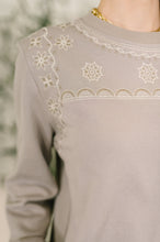 Load image into Gallery viewer, A Little Bit of Comfort Embroidered Top and Bottom Set in Taupe
