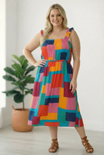 Load image into Gallery viewer, Pop Art Patchwork Midi Dress
