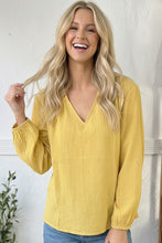 Load image into Gallery viewer, Sunny Side Up V Neck Blouse

