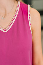 Load image into Gallery viewer, Airloom Trim Detail Mini Tank Dress in Magenta
