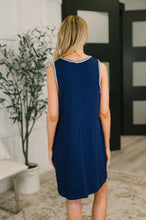 Load image into Gallery viewer, Airloom Trim Detail Mini Tank Dress in Navy
