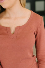Load image into Gallery viewer, All That I Know Split Neck Top in Marsala
