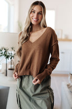 Load image into Gallery viewer, Back to Life V-Neck Sweater in Mocha
