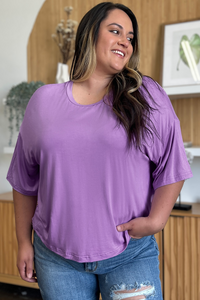 Bamboo Bliss Round Neck Drop Shoulder T-Shirt (multiple color options)